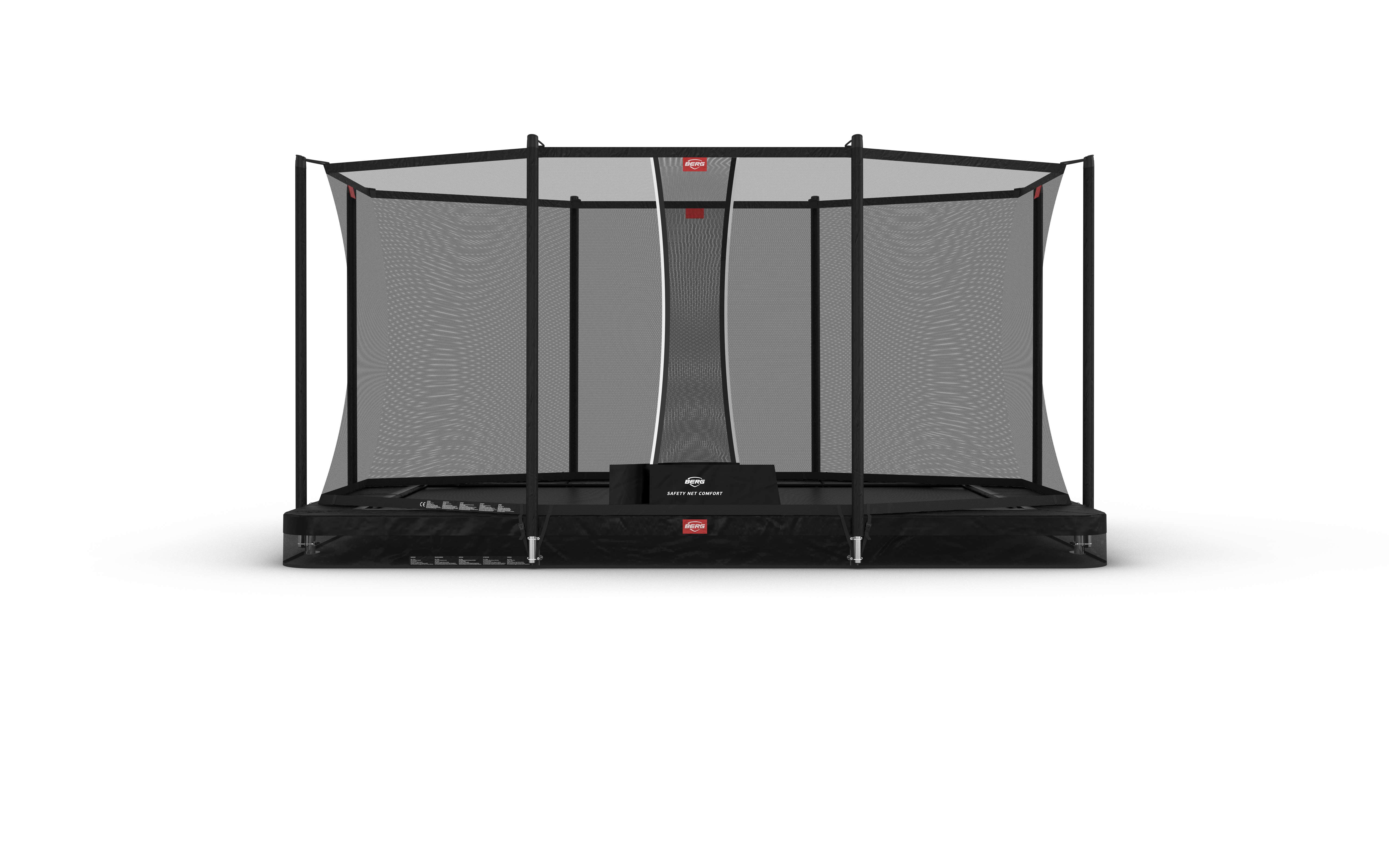BERG Ultim Favorit InGround 410 Black — InGround trampoline set into the lawn